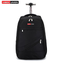 将图片加载到图库查看器,MAGIC UNION Men's Travel Bag Wheeled Backpack Large Rolling Waterproof School Book Bag Daypack Travel Carry On Luggage Suitcase