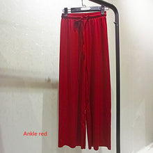 将图片加载到图库查看器,Soft Comfort Women Pants 2020 New High Waist Casual Summer Slacks Pants Women Ice Silk Ankle-Length Long Trousers Female Slacks