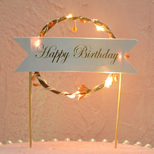 将图片加载到图库查看器,Flower LED Wedding Cake Topper Baby Shower For Girl Happy Birthday Cake Topper Party Decoration Suppliers Cake Decorating Tool