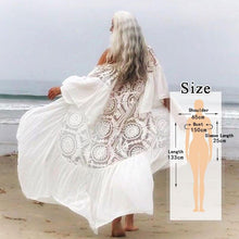 将图片加载到图库查看器,2020 Bikini Cover-ups Bohemian Dot Printed Flare Sleeve Ruffed Summer Beach Dress Chiffon Tunic Women Swimsuit Cover Up Q914