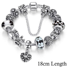 将图片加载到图库查看器,BAMOER Silver Charms Bracelet & Bangles With Queen Crown Beads PA1823