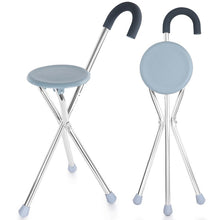 将图片加载到图库查看器,Cofoe crutch Elderly Walking Chair Stick Chair Folding Aluminium Lightweight Portable Folding Walker Cane Walking Stick Elderly