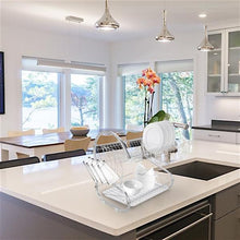 将图片加载到图库查看器,415 Multifunctional S-shaped Dual Layers Bowls & Dishes & Chopsticks & Spoons Collection Shelf Dish Drai