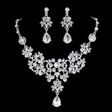 将图片加载到图库查看器,High Quality Fashion Crystal Wedding Bridal Jewelry Sets Women Bride Tiara Crowns Earring Necklace Wedding Jewelry Accessories