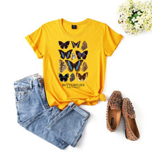 将图片加载到图库查看器,Butterfly Aesthetic T Shirt Butterflies In My Stomach Graphic Tee Harajuku Hipster Cute Flower Butterfly Women's Casual T-shirt