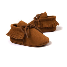 将图片加载到图库查看器,Newborn Baby Boy Girl Moccasins Shoes Fringe Soft Soled Non-slip Footwear Crib Shoes PU Suede Leather First Walker Shoes