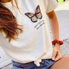 将图片加载到图库查看器,VIP HJN Butterfly T Shirt Aesthetic Cotton T Shirt Women Harajuku Graphic Tees Shirt Sun Flower Butterfly Women's T-shirt
