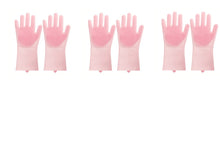 将图片加载到图库查看器,Silicone Cleaning Brush Scrubber Gloves Heat Resistant, Great for Dish wash, Cleaning, Pet hair care (Mint)
