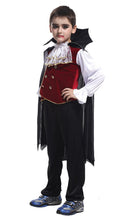 将图片加载到图库查看器,New fashion Children's Boys Girls Halloween Cosplay Costume Long Sleeve Top + Pants + Cloak Vampire Performance Costume 3pcs/set