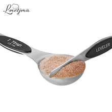 将图片加载到图库查看器,LMETJMA 7pcs/set Magnetic Measuring Spoons Set with Leveler Stainless Steel Double-Sided Measuring Spoons Set for Cooking Baking