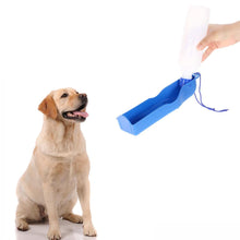 将图片加载到图库查看器,Potable Pet Dog Cat Water Feeding Drink Bottle Dispenser Travel Bowl 500ml Blue