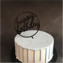 将图片加载到图库查看器,Glitter Happy Birthday Cake Topper Acrylic Letter Gold Silver Cake Top Flag Decoration for Boy Birthday Party Wedding Supplies