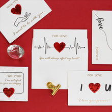 将图片加载到图库查看器,Solid Red Heart Greeting Card with Envelopes Romantic Letter I Love You Forever