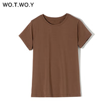 将图片加载到图库查看器,High Quality 11 Color S-3XL Plain T Shirt Women Cotton Elastic Basic T-shirts Female Casual Tops Short Sleeve T-shirt Women 002