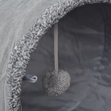 将图片加载到图库查看器,Gray Collapsible Cat Tunnel Funny Plush Cat Tunnel Kitten Play Tube with Ball Interactive Toy Ball Cat Pet Toy