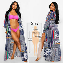 将图片加载到图库查看器,2020 Bikini Cover-ups Bohemian Dot Printed Flare Sleeve Ruffed Summer Beach Dress Chiffon Tunic Women Swimsuit Cover Up Q914