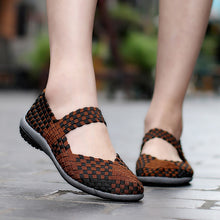 将图片加载到图库查看器,New Women Breathable Fitness Mary Jane Shoes Soft Woven Walking Sneakers Lightweight Yoga Shoes