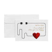 将图片加载到图库查看器,Solid Red Heart Greeting Card with Envelopes Romantic Letter I Love You Forever