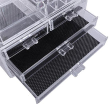 将图片加载到图库查看器,Multi-check & 4 Drawers Integrated Acrylic Makeup Case Cosmetics Organizer Transparent