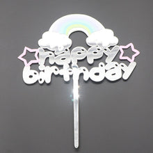 将图片加载到图库查看器,Gold Unicorn Acrylic Cake Topper Flamingo Happy Birthday Cupcake Topper For Baby Shower Mermaid Unicorn Party Cake Decorations