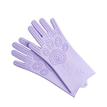 将图片加载到图库查看器,Silicone Cleaning Brush Scrubber Gloves Heat Resistant, Great for Dish wash, Cleaning, Pet hair care (Mint)