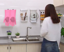 将图片加载到图库查看器,Silicone Cleaning Brush Scrubber Gloves Heat Resistant, Great for Dish wash, Cleaning, Pet hair care (Mint)