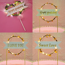 将图片加载到图库查看器,Flower LED Wedding Cake Topper Baby Shower For Girl Happy Birthday Cake Topper Party Decoration Suppliers Cake Decorating Tool