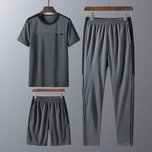 将图片加载到图库查看器,Tracksuits Men Sweatshirt Sporting 2020 New Summer T-shirt + Pants + Short Casual Track Suit Fashion Sportswear Fitness Jogger