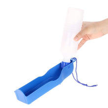 将图片加载到图库查看器,Potable Pet Dog Cat Water Feeding Drink Bottle Dispenser Travel Bowl 500ml Blue