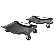 将图片加载到图库查看器,2-Piece 3.5" Auto Car Wheels Dolly Set Black