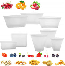 将图片加载到图库查看器,Silicone Food Storage Containers Set Fresh Bowl Cup Bag Reusable Stand Up Zips Shut Bag Fruit Vegetable Cup With Seal Organizer