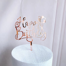 将图片加载到图库查看器,Gold Unicorn Acrylic Cake Topper Flamingo Happy Birthday Cupcake Topper For Baby Shower Mermaid Unicorn Party Cake Decorations