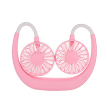 将图片加载到图库查看器,USB Rechargeable Neckband Sport Fan Lazy Neck Hanging Dual Cooling Portable Fan