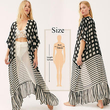 将图片加载到图库查看器,2020 Bikini Cover-ups Bohemian Dot Printed Flare Sleeve Ruffed Summer Beach Dress Chiffon Tunic Women Swimsuit Cover Up Q914