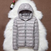 将图片加载到图库查看器,Spring Plus Size 4XL Women Down Jacket Winter Ultra Light 90% White Duck Down Coat Short Hooded Puffer Jacket Female Warm Parka