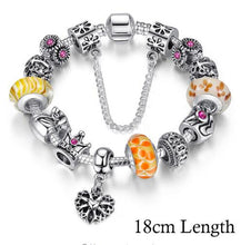 将图片加载到图库查看器,BAMOER Silver Charms Bracelet & Bangles With Queen Crown Beads PA1823