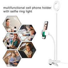 将图片加载到图库查看器,Photo Studio Selfie LED Ring Light with Cell Phone Mobile Holder for Youtube Live Stream Makeup Camera Lamp for iPhone Android