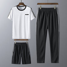 将图片加载到图库查看器,Tracksuits Men Sweatshirt Sporting 2020 New Summer T-shirt + Pants + Short Casual Track Suit Fashion Sportswear Fitness Jogger