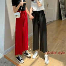 将图片加载到图库查看器,Soft Comfort Women Pants 2020 New High Waist Casual Summer Slacks Pants Women Ice Silk Ankle-Length Long Trousers Female Slacks