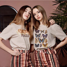 将图片加载到图库查看器,Butterfly Aesthetic T Shirt Butterflies In My Stomach Graphic Tee Harajuku Hipster Cute Flower Butterfly Women's Casual T-shirt