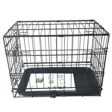将图片加载到图库查看器,20" Pet Kennel Cat Rabbit Folding Steel Crate Animal Playpen Wire Metal Cage Black