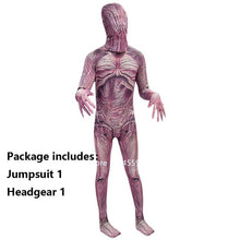 将图片加载到图库查看器,Halloween Women Men Scary Demogorgon Biochemical Zombie Cosplay Costume Mask Headgear Set Carnival Digusting Men-eater Outfit