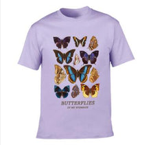 将图片加载到图库查看器,VIP HJN Butterfly T Shirt Aesthetic Cotton T Shirt Women Harajuku Graphic Tees Shirt Sun Flower Butterfly Women's T-shirt