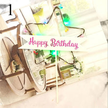 将图片加载到图库查看器,Flower LED Wedding Cake Topper Baby Shower For Girl Happy Birthday Cake Topper Party Decoration Suppliers Cake Decorating Tool