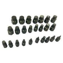 将图片加载到图库查看器,25pc Multi Spline Screw Extractor Hex Head Bit Socket Wrench Bolt Remover Set