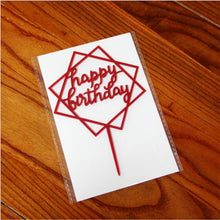 将图片加载到图库查看器,Glitter Happy Birthday Cake Topper Acrylic Letter Gold Silver Cake Top Flag Decoration for Boy Birthday Party Wedding Supplies