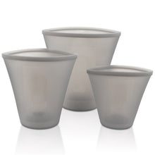 将图片加载到图库查看器,Silicone Food Storage Containers Set Fresh Bowl Cup Bag Reusable Stand Up Zips Shut Bag Fruit Vegetable Cup With Seal Organizer