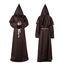 将图片加载到图库查看器,Halloween Plague Doctor Beak Costume Medieval Renaissance Scary Hood Minister Coat Outfit Carnival For Men Adult Robe Mask Hat