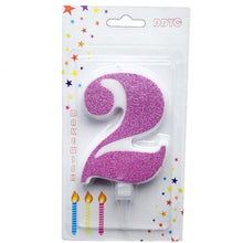 将图片加载到图库查看器,1 Pcs Extra Large Pink Glitter Digital Candle Happy Birthday Cake Decoration Princess Confession 520 Boy Girl Number 0-9