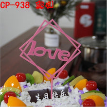 将图片加载到图库查看器,Glitter Happy Birthday Cake Topper Acrylic Letter Gold Silver Cake Top Flag Decoration for Boy Birthday Party Wedding Supplies